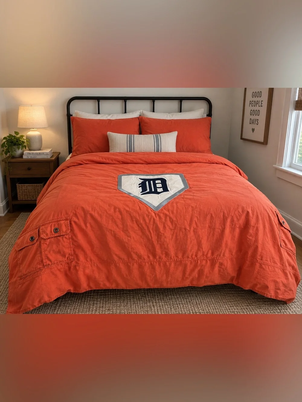 Pottery Barn Teen Detroit Tigers Full Duvet Cover Orange Cargo Pocket